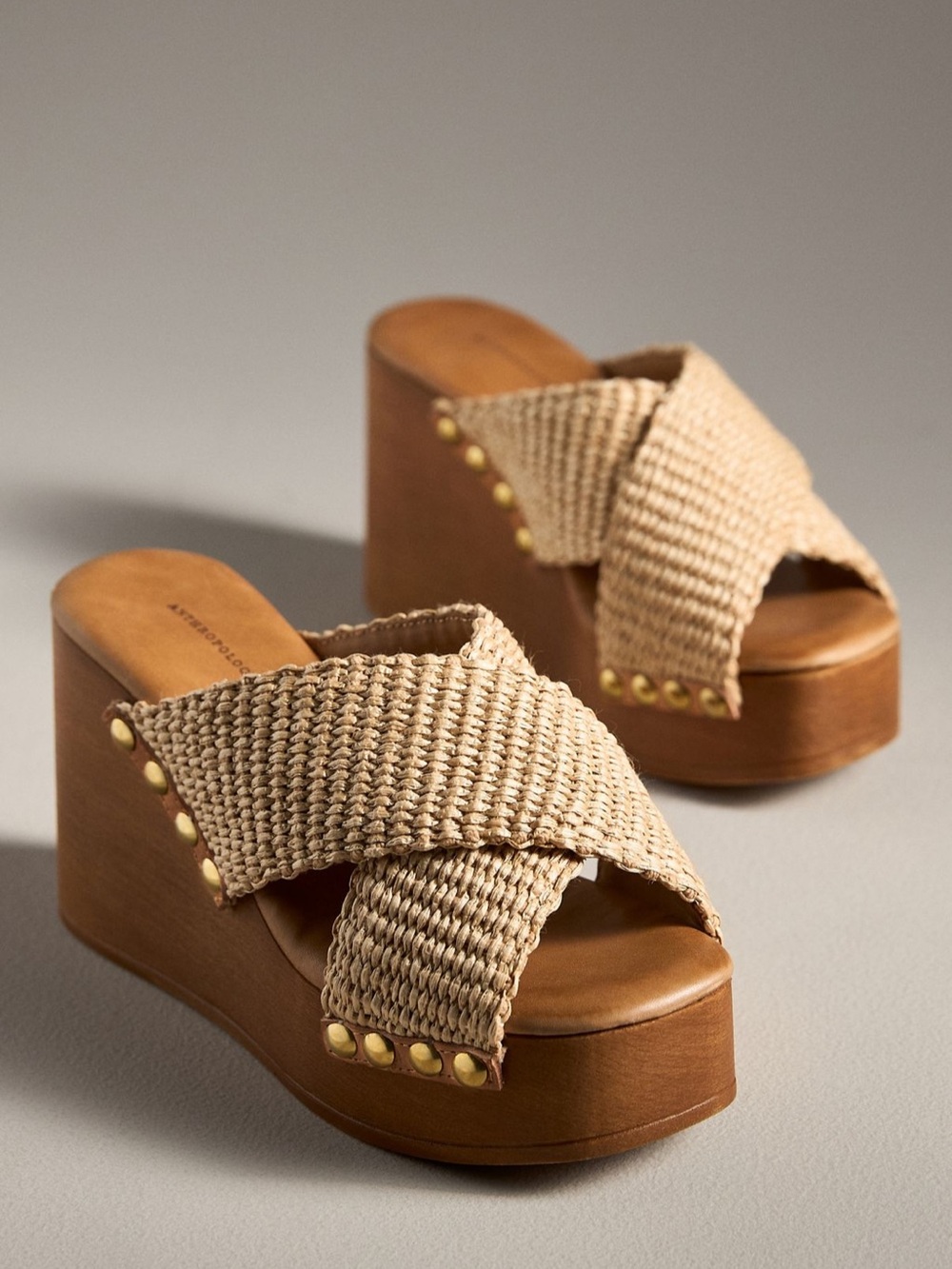 Anthropologie Cross Stral Platform Wedge Heels size 7-7.5 / EU 38 - Picture 2 of 6